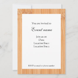 Inbjudan till tryckning av coola ljusbrun bambu