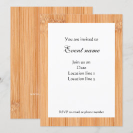 Inbjudan till tryckning av coola ljusbrun bambu