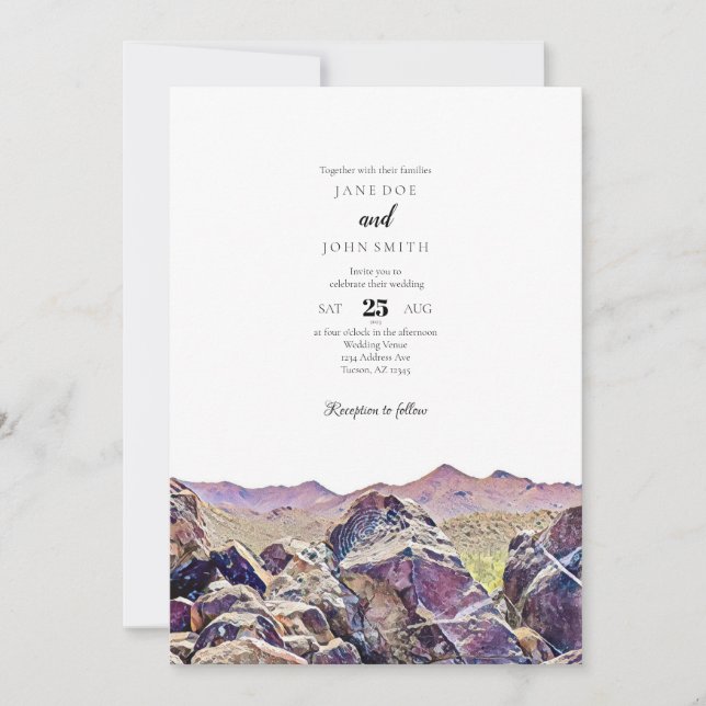 Inbjudan till Tucson Arizona Desert Wedding (Framsida)