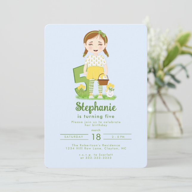 Inbjudan till tulip-födelsedag (Stående Fram)