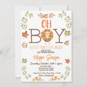 Inbjudan till Turkiets Thanksgiving Baby Shower