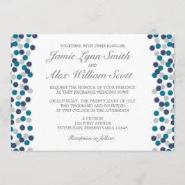 Inbjudan till turkoise Navy Grått Polka Dot Weddin