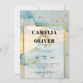 Inbjudan till turkos av Guld-glaset för vackra hav