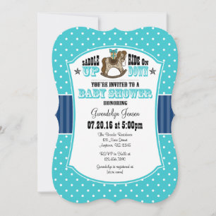 Inbjudan till turkos Blue Cowboy Baby Shower