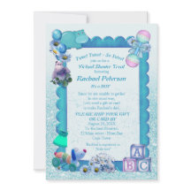 Inbjudan till turkos Grönt Blue Virtuell ram