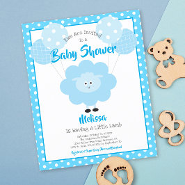 Inbjudan till turkos Lamb Budget Boy Baby Shower