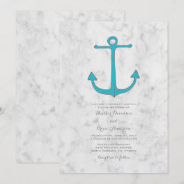 Inbjudan till turkos Rustic Anchor Wedding