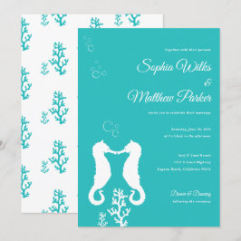 Inbjudan till turkos Seahorse Wedding