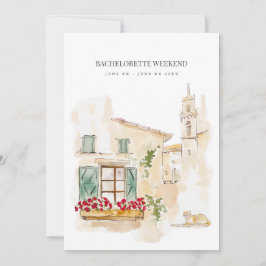 Inbjudan till Tuscany Watercolor Bachelorette Helg