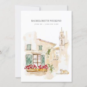 Inbjudan till Tuscany Watercolor Bachelorette Helg