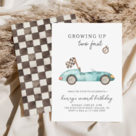 Inbjudan till tvåårsfest med tema racerbil