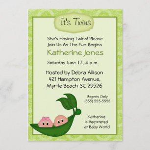 Inbjudan till tvillingarnas baby shower
