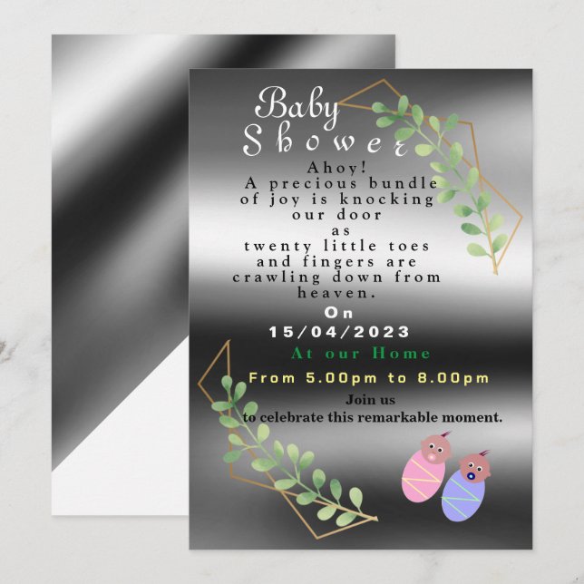 Inbjudan till twillingar (Fram/baksida)