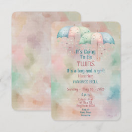 Inbjudan till twillingar Boy and Girl Baby Shower
