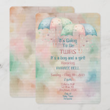 Inbjudan till twillingar Boy and Girl Baby Shower