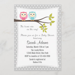 Inbjudan till twillingar Boy Baby Shower