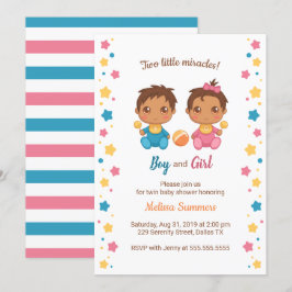 Inbjudan till twillingar Boy Baby Shower