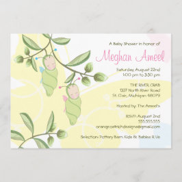 Inbjudan till Twillingar för spädbarnsskor - fjäri