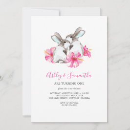 Inbjudan till Twillingar Rosa Woodland för flickor