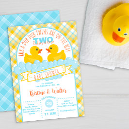 Inbjudan till twillingar Rubber Anka Baby Shower -