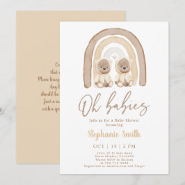 Inbjudan till twillingarnas Nalle Regnbåge babyvy