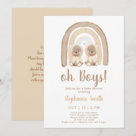 Inbjudan till twillingarnas Nalle Regnbåge babyvy