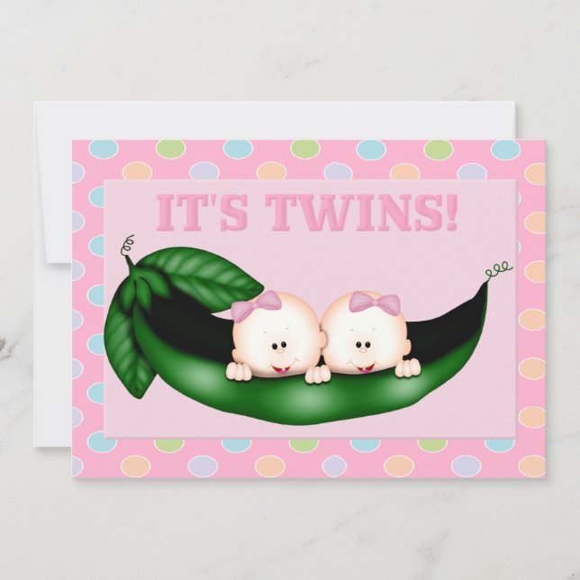 Inbjudan till Twin Girl Shower (Framsida)