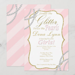 Inbjudan till Twin Girls Baby Shower