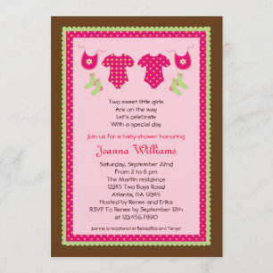 Inbjudan till Twin Girls Baby Shower