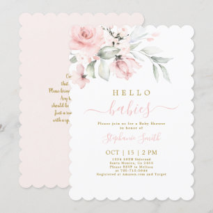 Inbjudan till Twin Girls Baby Shower
