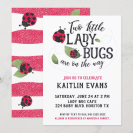 Inbjudan till Twin Ladybug Baby Shower