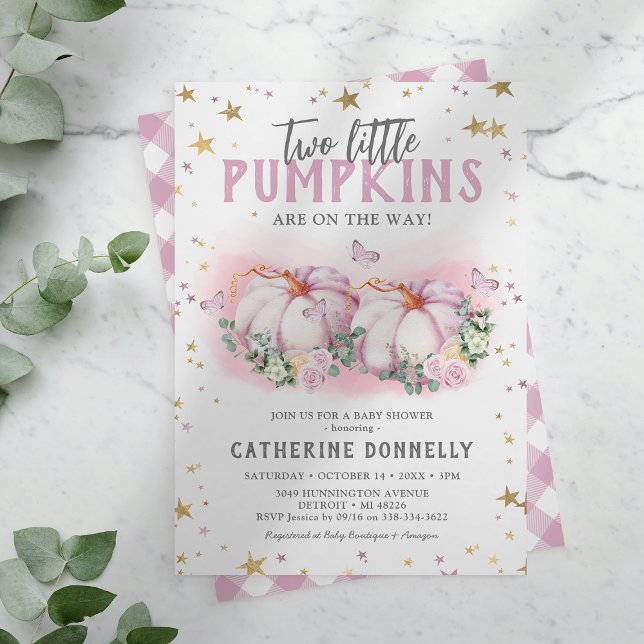 Inbjudan till Twin Pumpkins Baby Shower (Skapare uppladdad)