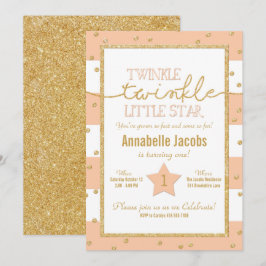 Inbjudan till Twinkle Coral och Guld på födelsedag