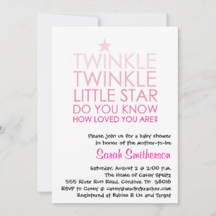 Inbjudan till Twinkle Girl Baby Shower