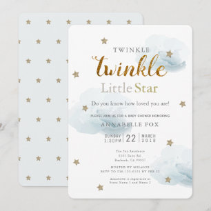Inbjudan till Twinkle Little Star & Cloud Baby Sho