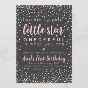 Inbjudan till Twinkle Little Star första födelseda