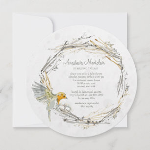 Inbjudan till Twin's Nest Round Baby Shower