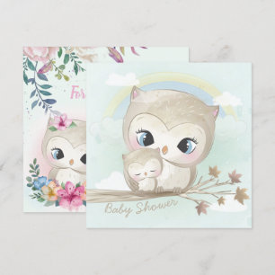 Inbjudan till uggla Baby Shower