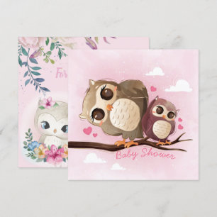 Inbjudan till uggla Baby Shower
