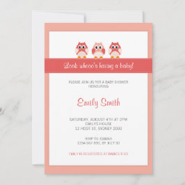 Inbjudan till uggla Girl Baby Shower