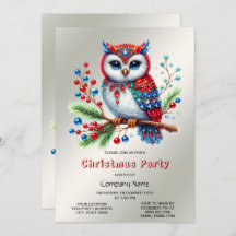 Inbjudan till Uggla-partiet - färgfull jul