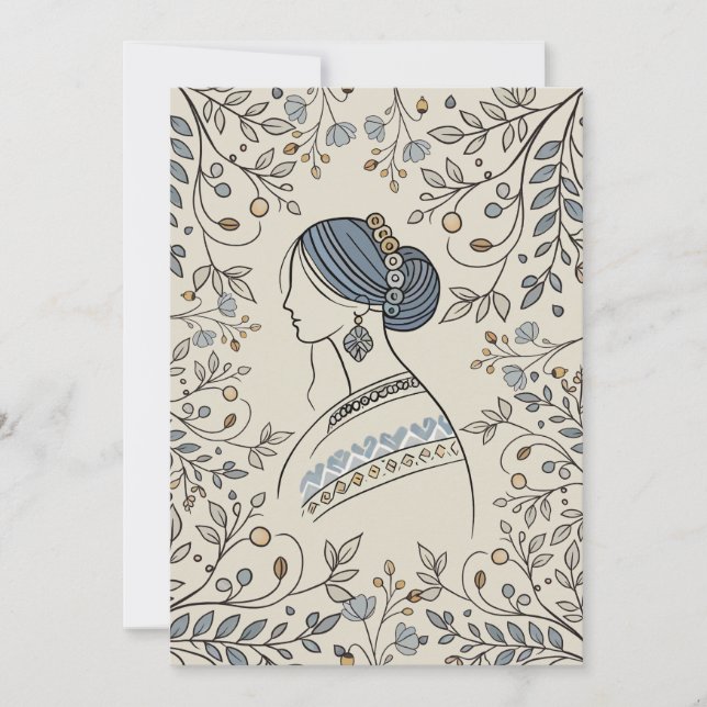 Inbjudan till ukrainsk folkkonst - Blommigt Design (Framsida)