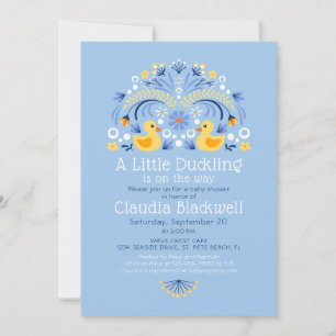 Inbjudan till umubber Anka Folk Art Baby Shower