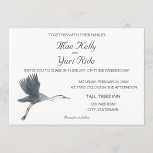 Inbjudan till Underbara Blue Heron Wedding