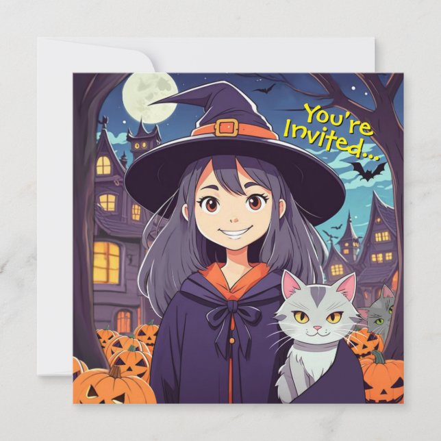 Inbjudan till underordnad Witch Party (Framsida)
