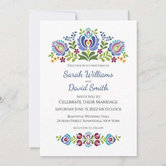 Inbjudan till ungerska Blommigtar för violett desi (Framsida)