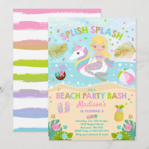 Inbjudan till Unicorn and Sjöjungfru Beach Party