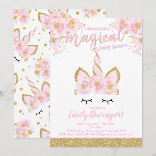 Inbjudan till Unicorn Baby Shower