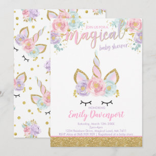Inbjudan till Unicorn Baby Shower