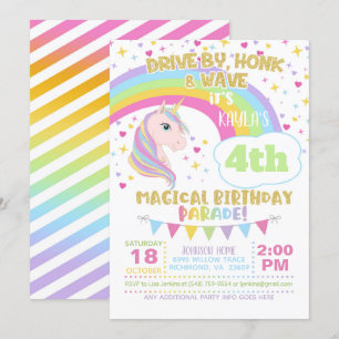 Inbjudan till Unicorn Birthday Parad